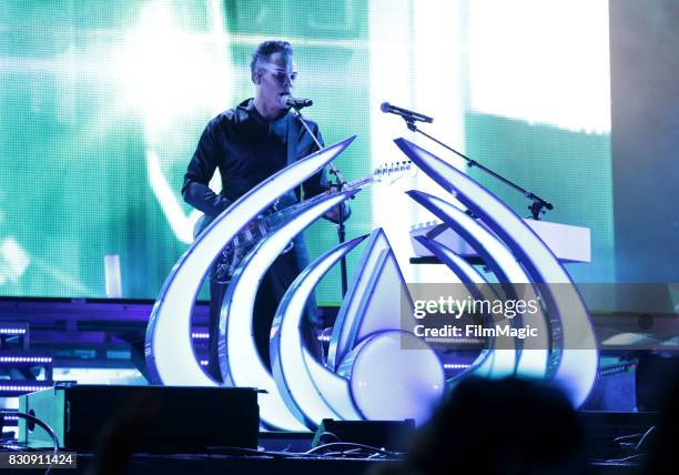 Luke Steele of Empire of the Sun performs on the Twin Peaks Stage during the 2017 Outside Lands Music And Arts Festival at Golden Gate Park on August...