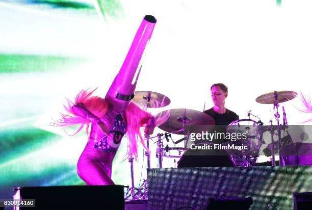 Nick Littlemore of Empire of the Sun performs on the Twin Peaks Stage during the 2017 Outside Lands Music And Arts Festival at Golden Gate Park on...