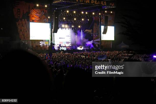 Luke Steele and Nick Littlemore of Empire of the Sun perform on the Twin Peaks Stage during the 2017 Outside Lands Music And Arts Festival at Golden...