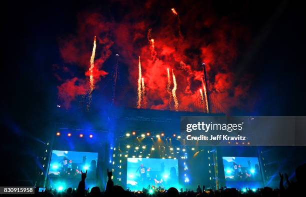 Metallica performs on Lands End stage during the 2017 Outside Lands Music And Arts Festival at Golden Gate Park on August 12, 2017 in San Francisco,...