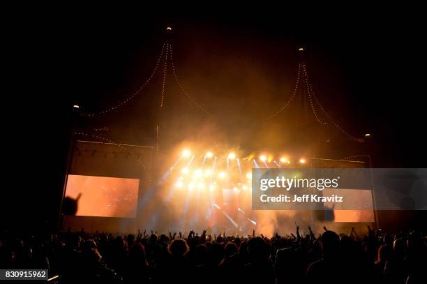 Metallica performs on Lands End stage during the 2017 Outside Lands Music And Arts Festival at Golden Gate Park on August 12, 2017 in San Francisco,...