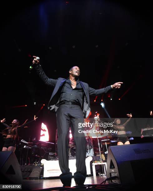 Keith Sweat performs during the KISS 104.1 Flashback Festival at Lakewood Amphitheatre on August 12, 2017 in Atlanta, Georgia.