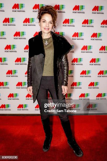 Sigrid Thornton arrives ahead of a screening of Shame as part of the 66th Melbourne International Film Festival on August 13, 2017 in Melbourne,...