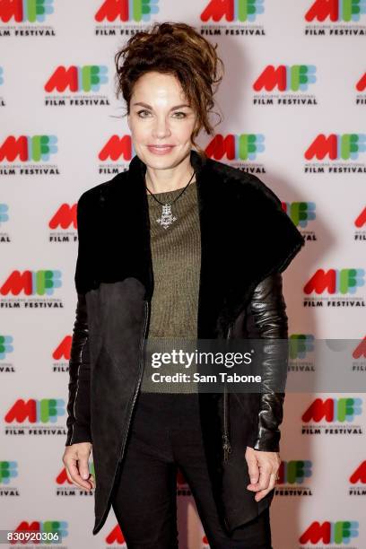 Sigrid Thornton arrives ahead of a screening of Shame as part of the 66th Melbourne International Film Festival on August 13, 2017 in Melbourne,...