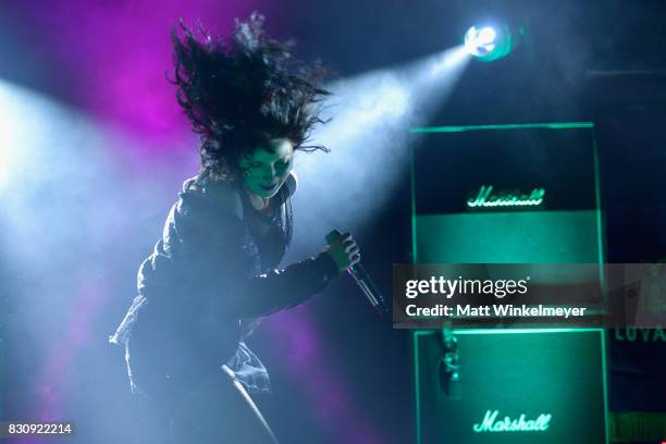 Singer Alexis Krauss of the group Sleigh Bells performs at 2017 Sundance NEXT FEST at The Theater at The Ace Hotel on August 12, 2017 in Los Angeles,...