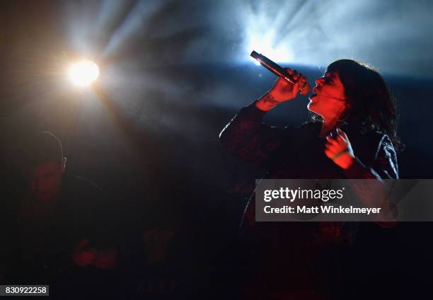 Singer Alexis Krauss of the group Sleigh Bells performs at 2017 Sundance NEXT FEST at The Theater at The Ace Hotel on August 12, 2017 in Los Angeles,...