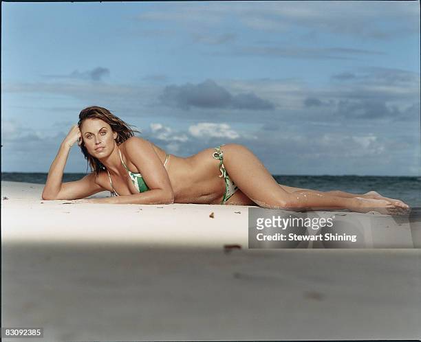Swimsuit Issue 2005: Olympic swimming medalist Amanda Beard poses for the 2005 Sports Illustrated swimsuit issue on February 15, 2005 at El...