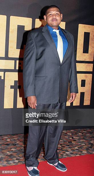Actor Omar Benson Miller attends `Miracle At St. Anna` premiere at Warner Moderno Cinema on October 2, 2008 in Rome, Italy.