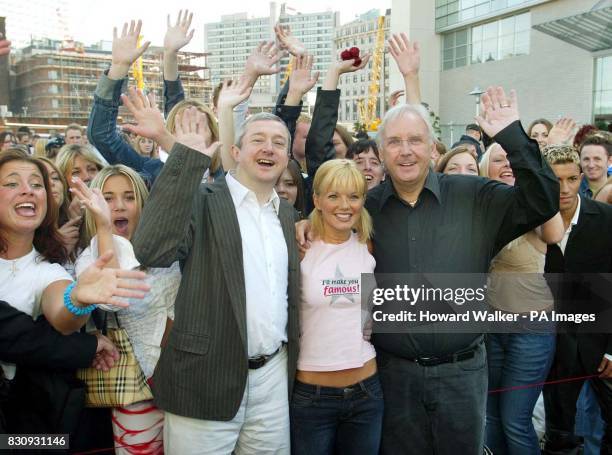 Popstars - The Rivals judges, from left to right; Louis Walsh Geri Halliwell and Pete Waterman pose for photographers outside the Lowry Hotel in...