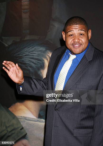 Actor Omar Benson Miller attends `Miracle At St. Anna` premiere at Warner Moderno Cinema on October 2, 2008 in Rome, Italy.