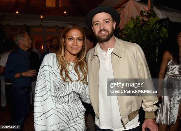 Jennifer Lopez and Justin Timberlake attend Apollo in the Hamptons 2017: hosted by Ronald O. Perelman at The Creeks on August 12, 2017 in East...