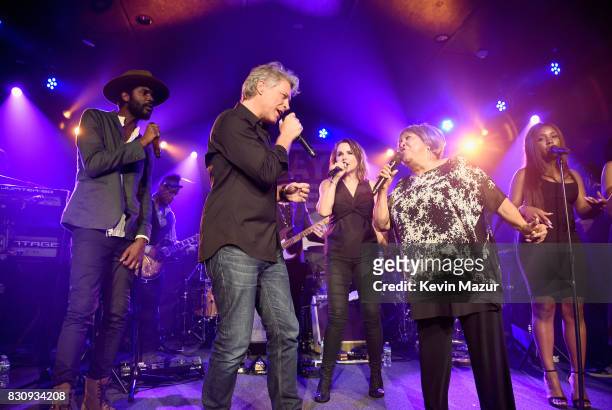Gary Clark Jr., Jon Bon Jovi, and Mavis Staples perform onstage at Apollo in the Hamptons 2017: hosted by Ronald O. Perelman at The Creeks on August...