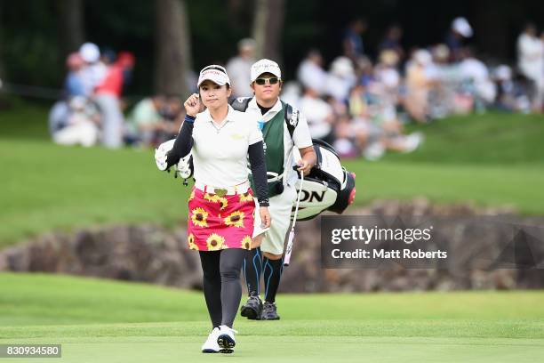 Kaori Aoyama of Japan during the final round of the NEC Karuizawa 72 Golf Tournament 2017 at the Karuizawa 72 Golf North Course on August 13, 2017 in...