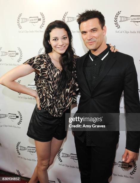 Meredith O'Connor and Kash Hovey attend the Premiere Of "As In Kevin" At Socal Clips Indie Film Fest on August 12, 2017 in Los Angeles, California.