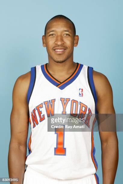 Chris Duhon of the New York Knicks poses for a portrait during NBA Media Day on September 29, 2008 at the Madison Square Garden Training Center in...
