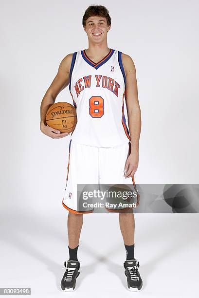 Danilo Gallinari of the New York Knicks poses for a portrait during NBA Media Day on September 29, 2008 at the Madison Square Garden Training Center...