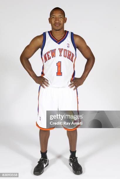 Chris Duhon of the New York Knicks poses for a portrait during NBA Media Day on September 29, 2008 at the Madison Square Garden Training Center in...