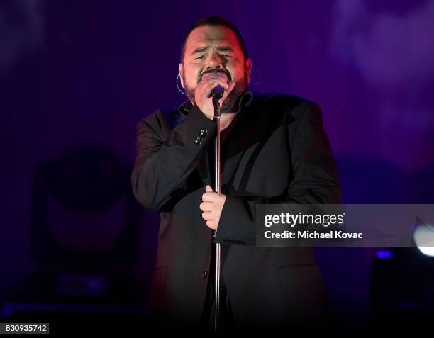 Singer Marian Gold of the band Alphaville performs at The Starlight Bowl on August 12, 2017 in Burbank, California.