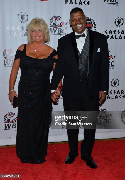 Brenda Spinks and her husband, former boxer and inductee Michael Spinks, arrive at the fifth annual Nevada Boxing Hall of Fame induction gala at...
