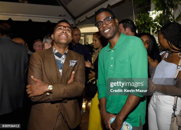 Maxwell and Chris Rock attends Apollo in the Hamptons 2017: hosted by Ronald O. Perelman at The Creeks on August 12, 2017 in East Hampton, New York.