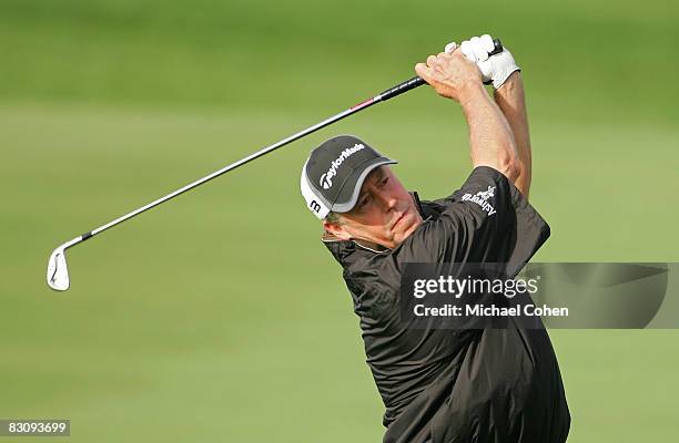 Michael Allen plays a shot during the first round of the Turning Stone Resort Championship at Atunyote Golf Club held on October 2, 2008 in Verona,...