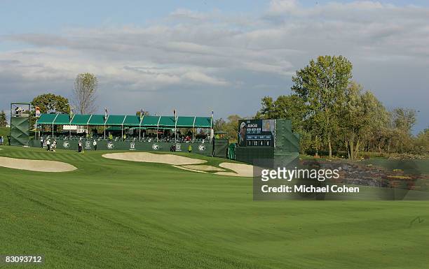 General view of the 18th hole during the first round of the Turning Stone Resort Championship at Atunyote Golf Club held on October 2, 2008 in...