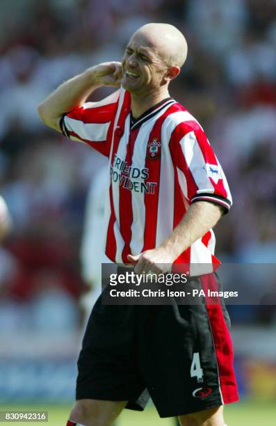 Chris Marsden in action for Southampton during the Barclaycard Premiership game between Southampton and Middlesbrough at St Mary's Stadium in...