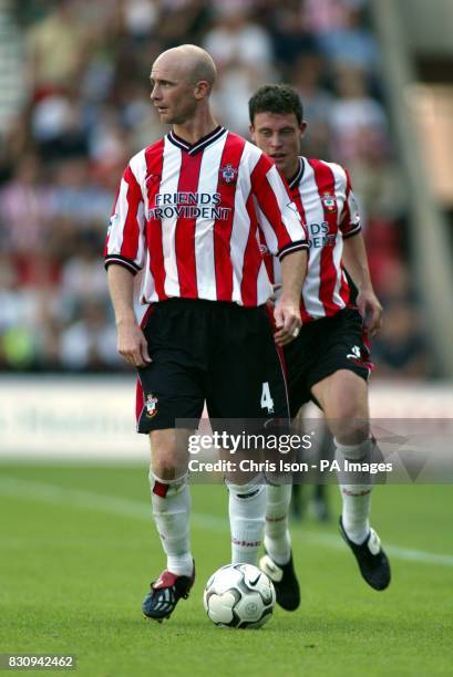 Chris Marsden in action for Southampton during the Barclaycard Premiership game between Southampton and Middlesbrough at St Mary's Stadium in...