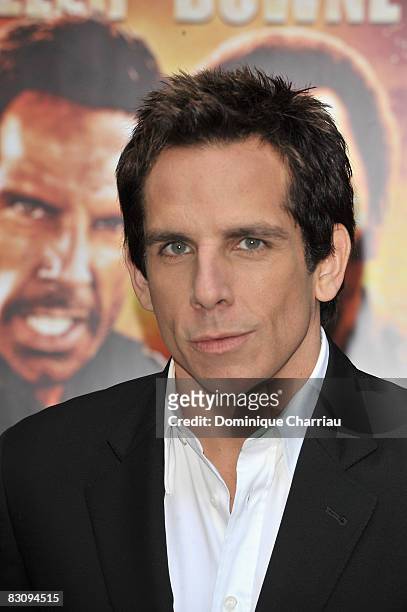 Ben Stiller poses at a press conference for the movie "Tropic Thunder" at the hotel Georges V on September 18 Paris France