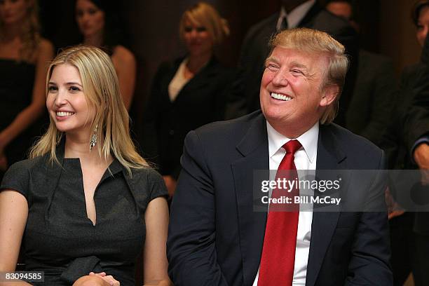 Donald Trump and Ivanka Trump, Vice President of Development and Acquisitions for Trump Organization, attend the Ribbon Cutting Ceremorny to...