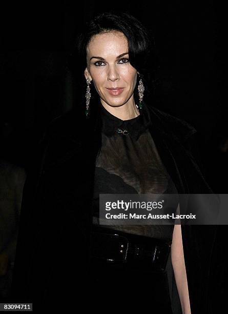 Wren Scott attends the Yves Saint Laurent fashion show during Paris Fashion Week at the Grand Palais on October 2, 2008 in Paris, France.