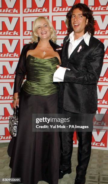 Laurence Llewelyn Bowen and his wife Jackie arriving at the TV Quick Awards at the Dorchester Hotel in London.