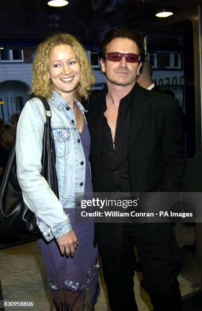 Actress Lorraine Pilkington arrives with U2 frontman Bono at the Odeon Covent Garden, London for the charity film premiere of 'My Kingdom'.