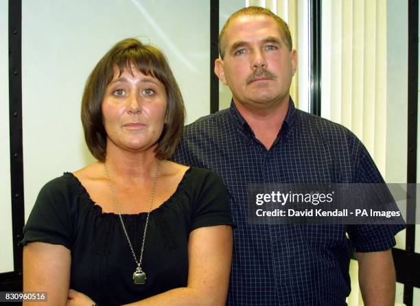 Bernard O'Mally, brother of missing man Anthony O'Malley and Jennifer Stewart, daughter of Linda O'Malley, during a police press conference in North...