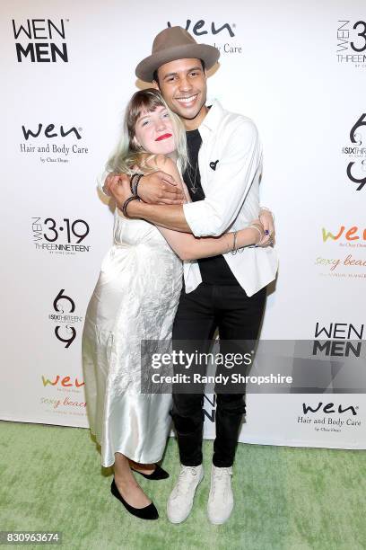 Joey Cook and Rayvon Owen attend Chaz Dean summer party benefiting Love Is Louder on August 12, 2017 in Los Angeles, California.