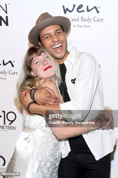 Joey Cook and Rayvon Owen attend Chaz Dean summer party benefiting Love Is Louder on August 12, 2017 in Los Angeles, California.