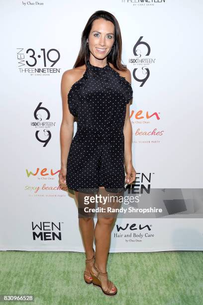 Celebrity fitness trainer Autumn Calabrese attends Chaz Dean summer party benefiting Love Is Louder on August 12, 2017 in Los Angeles, California.