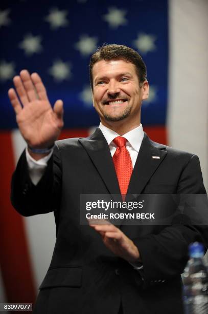 Todd Palin, husband of Republican vice presidential candidate Sarah Palin, attends a post-debate rally for his wife at St. Louis University's...