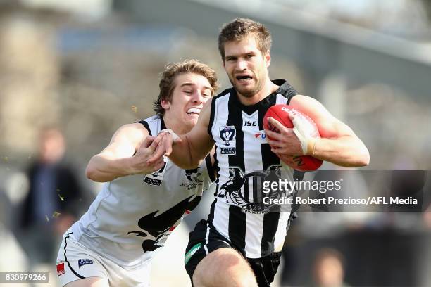 Jordan Kelly of Collingwood runs during the round 16 VFL match between the Collingwood Magpies and North Ballarat at Victoria Park on August 13, 2017...
