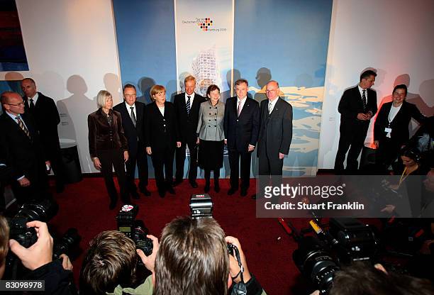 Marianne Papier, Hans-Juergen Papier, German chancellor Angel Merkel, Mayor of Hamburg Ole Von Beust, German president Horst Koehler and wife Eva...