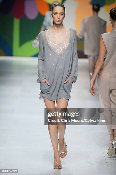 Model walks the runway during the Stella McCartney show part of Paris Fashion Week Spring/Summer 2009 on October 02,2008 in Paris,France.