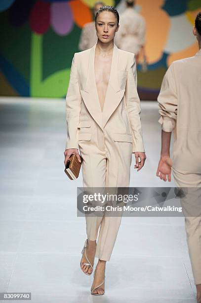 Model walks the runway during the Stella McCartney show part of Paris Fashion Week Spring/Summer 2009 on October 02,2008 in Paris,France.