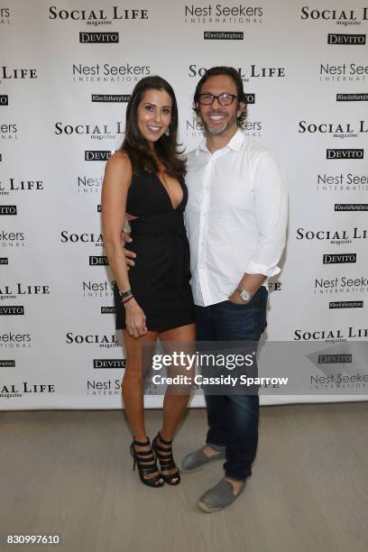 Christine Montanti and Dr. Andrew Jacono attend the Social Life Magazine Nest Seekers August Issue Party on August 12, 2017 in Southampton, New York.