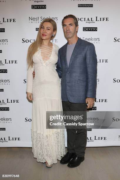 Devorah Rose and Justin Mitchell attend the Social Life Magazine Nest Seekers August Issue Party on August 12, 2017 in Southampton, New York.