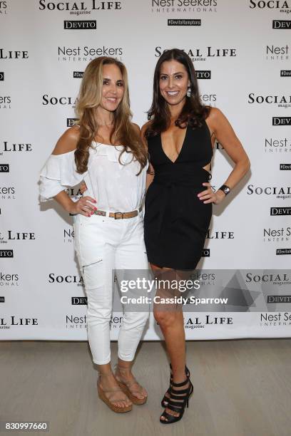 Andrea Correale and Christine Montanti attend the Social Life Magazine Nest Seekers August Issue Party on August 12, 2017 in Southampton, New York.