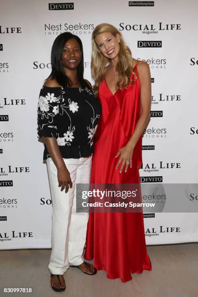 Pamela Ewing and Beth Stern attend the Social Life Magazine Nest Seekers August Issue Party on August 12, 2017 in Southampton, New York.