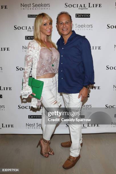 Gail Greenberg and Dr.Stephen Greenberg attend the Social Life Magazine Nest Seekers August Issue Party on August 12, 2017 in Southampton, New York.