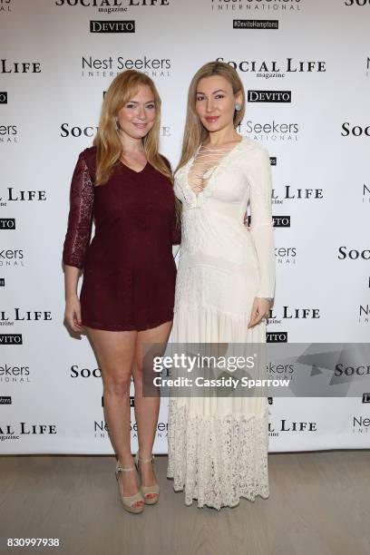 Lizabeth Zindel and Devorah Rose attend the Social Life Magazine Nest Seekers August Issue Party on August 12, 2017 in Southampton, New York.