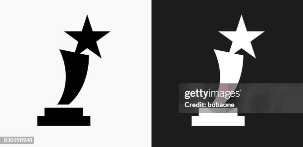 star trophy icon on black and white vector backgrounds - different cups stock illustrations