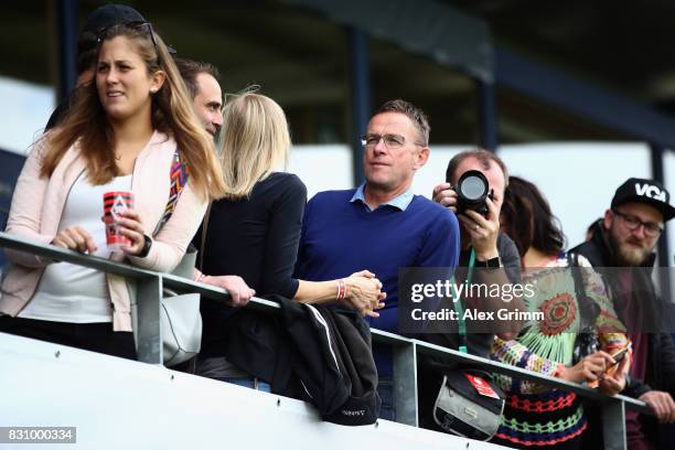 Sport Director Ralf Rangnick of Leipzig looks on prior to the DFB Cup first round match between Sportfreunde Dorfmerkingen and RB Leipzig at...